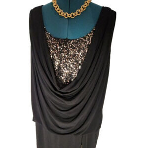 P039 Ronnie Nicole Black & Sequins Party Dress NWT |14